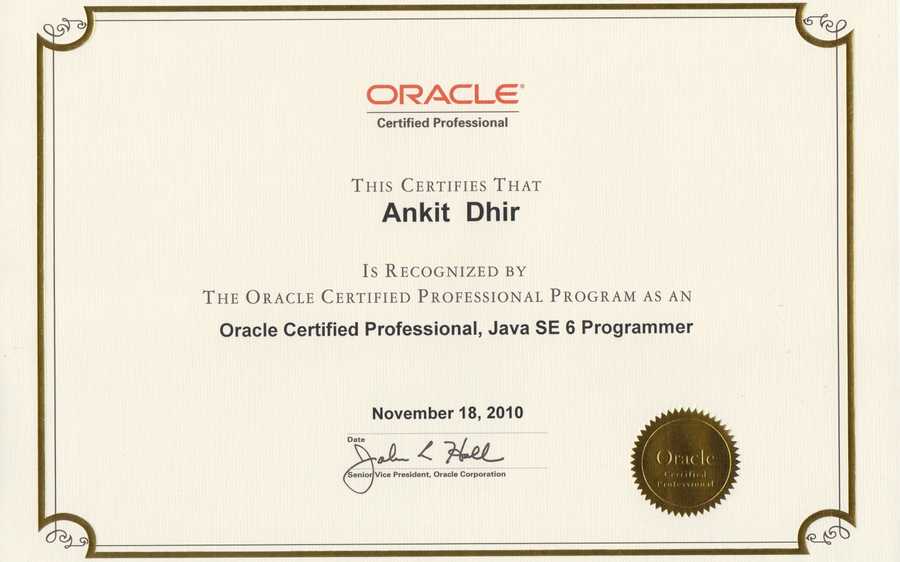 Oracle Certified Professional, Java SE 6 Programmer