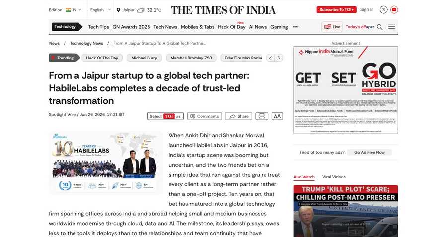 From a Jaipur Startup to a Global Tech Partner: HabileLabs Completes a Decade of Trust-Led Transformation