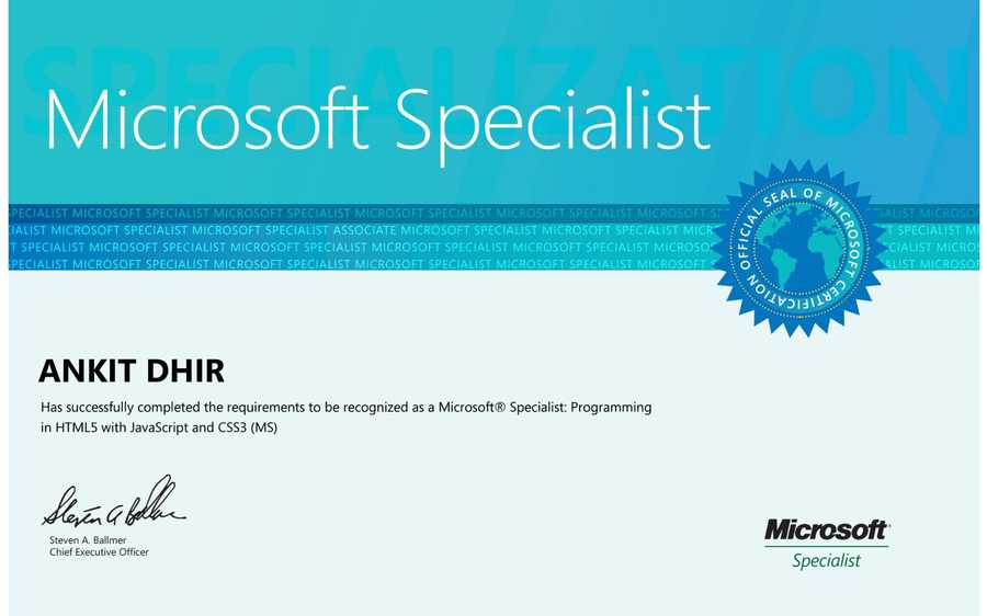Microsoft Specialist: Programming in HTML5 with JavaScript and CSS3