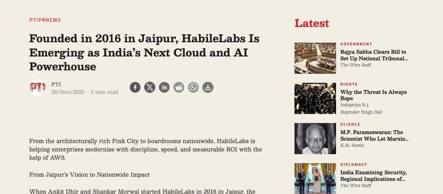 Founded in 2016 in Jaipur, HabileLabs Is Emerging as India's Next Cloud and AI Powerhouse